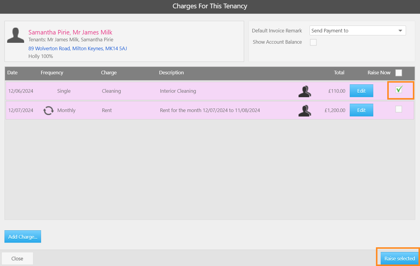 Raising a tenancy expense charge that's payable to a supplier2.png