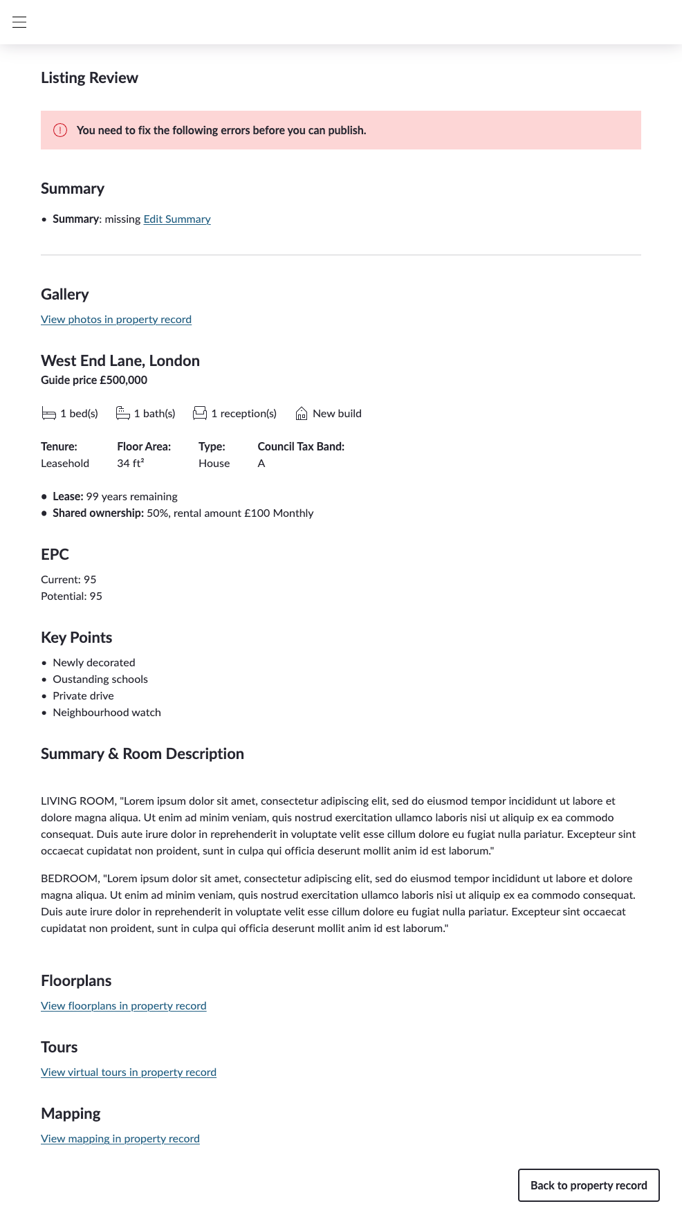 Listing