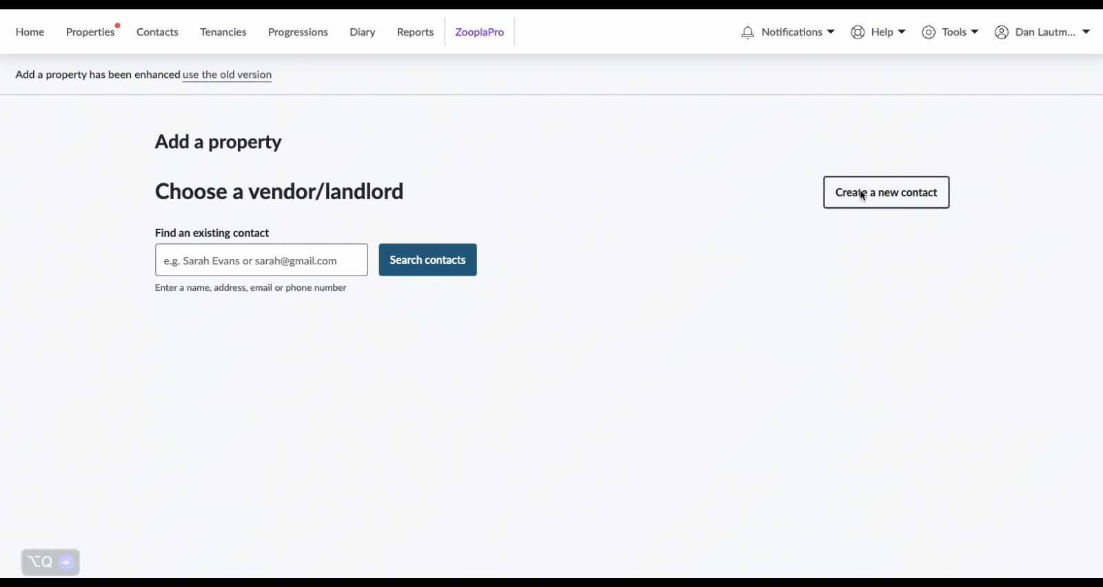 Create a contact as part of add a property.gif
