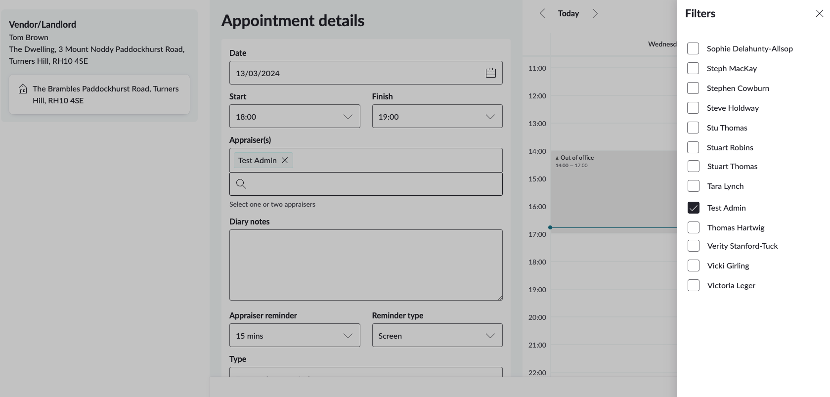 Auto-filter the diary view when booking a market appraisal through the add a property page.png