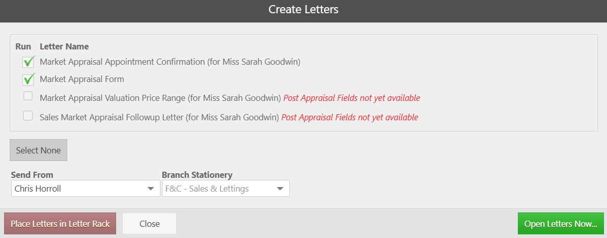 Booking a market appraisal from a property record2.png