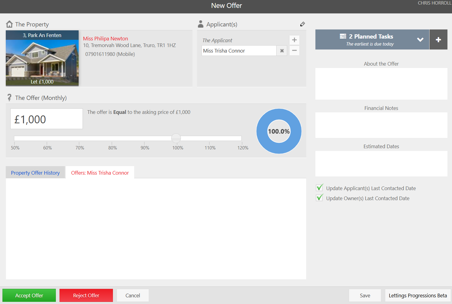 Entering an offer received from a prospective tenant via the Main Dashboard.png