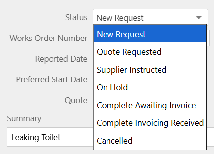 Amend a works order status.png